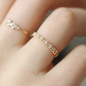 Light Luxury Palace Style Hollow Carved Lace Ring(MAC193)