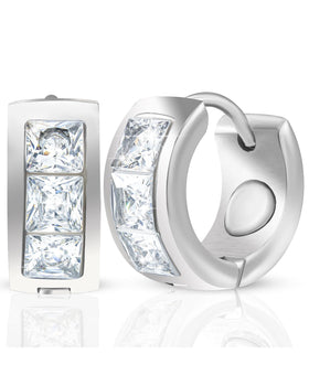 Crystal Magnetic Therapy Earrings for Women (Silver)