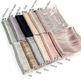 Solid Color Thin Plain Satin Long Hijab (MH051)