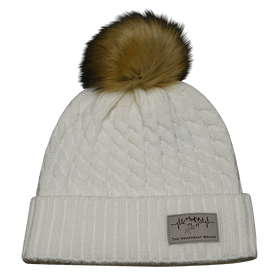 Mountains Beanie - Pom - White