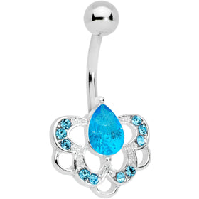 Aqua Gem Delightful Art Deco Belly Ring