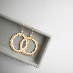 PARKEN JEWELRY Pearl Halo Earrings
