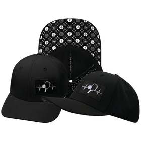 Pickleball Hat - Baseball Hat Fit - Black - Laser Mesh