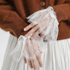 Pleated Lace Mesh Cuff Sleeves (MAC425)