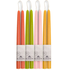 Spring Beeswax Taper Candle Bundle - Dusty Rose, Apricot, Pistachio & Raw