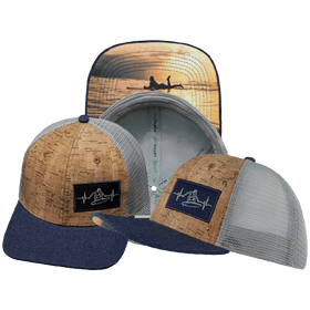 Surf Hat - Baseball Hat Fit - Cork - Heather Navy / Gray - Trucker Mesh