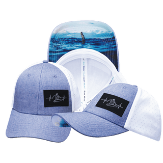 Surf Hat - Low Profile - Light Blue / White - Laser Mesh