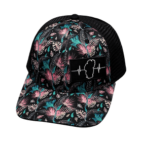 Tahoe Baseball Hat — Black Floral / Black
