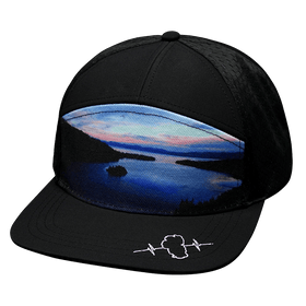 Tahoe Hat - Flat Bill - Black - Sunrise - Jersey Mesh