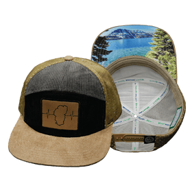 Tahoe Hat - Flat Bill - Corduroy - Tan / Black / Gray - Jersey Mesh