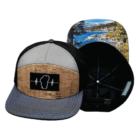 Tahoe Hat - Flat Bill - Cork - Navy / Gray / Black - Jersey Mesh