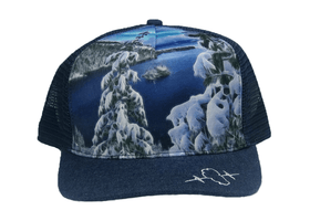 Tahoe Trucker Hat — Heather Navy / Emerald Bay Snow