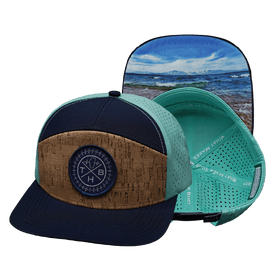 THB Hat - Flat Bill - Cork - Navy / Teal - Laser Mesh