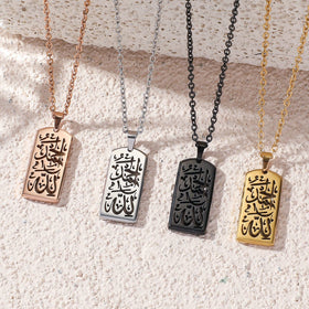 Versatile high-end letter rectangular pendant necklace(MAC228)(WITH GIFT BOX)