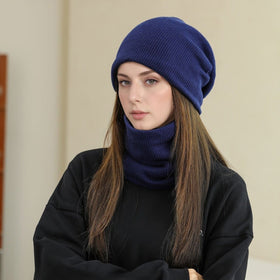 Mariam's Collection Warm Knit Beanie with Looped Scarf Set (MAC299)