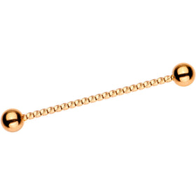 Rose Gold Tone IP Seriously Twisted Industrial Barbell Earring 38mm