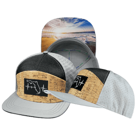 **YOUTH** Florida Hat - Flat Bill - Cork - Gray / Charcoal - Jersey Mesh