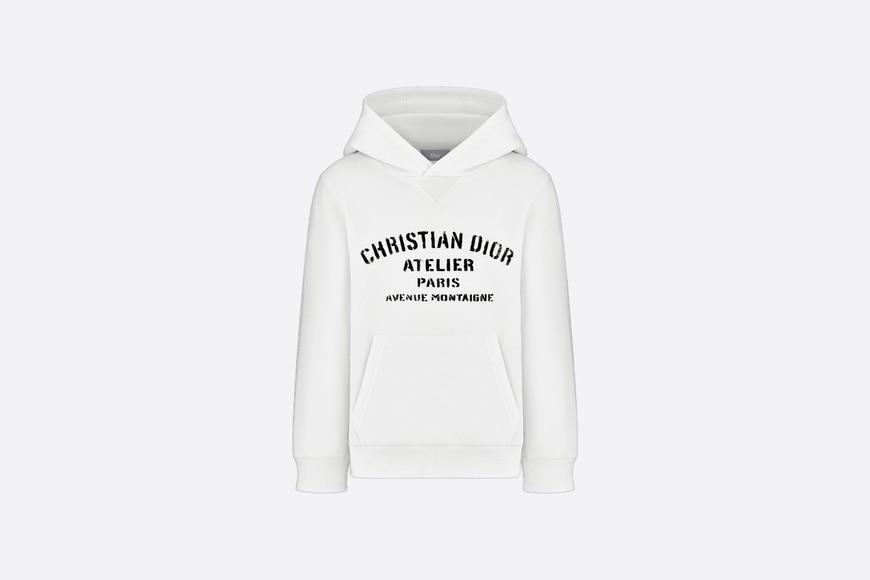 Christian Dior Atelier Hooded Sweatshirt White Cotton Fleece Curated Sense