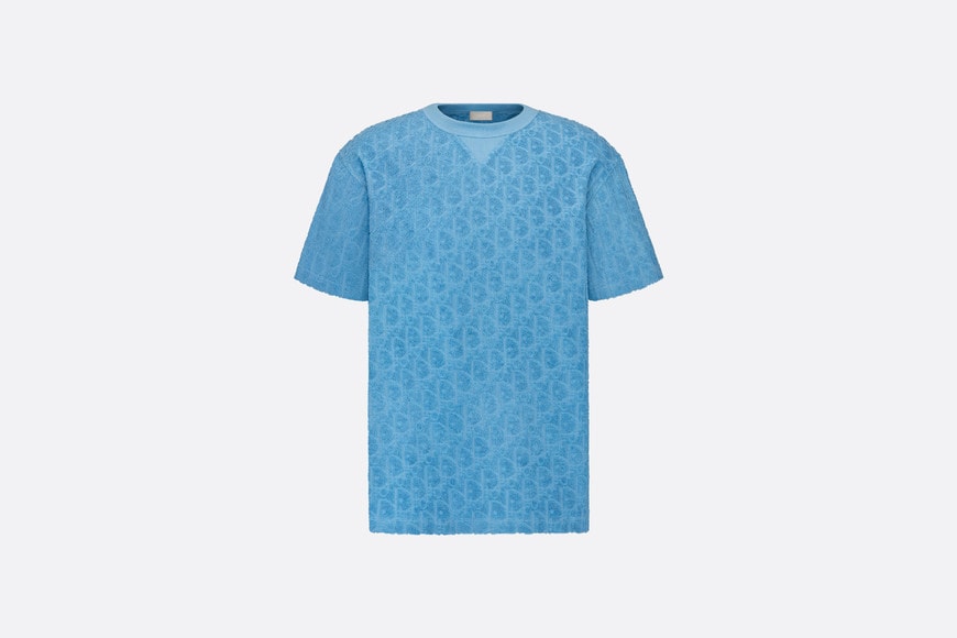 Dior Oblique Relaxed-Fit T-Shirt • Blue Terry Cotton Jacquard – Curated  Sense