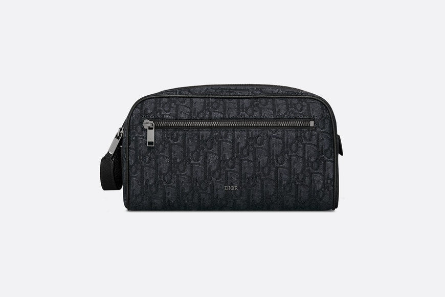 Toiletry Bag Black Dior Oblique Jacquard and Grained Calfskin Curated Sense