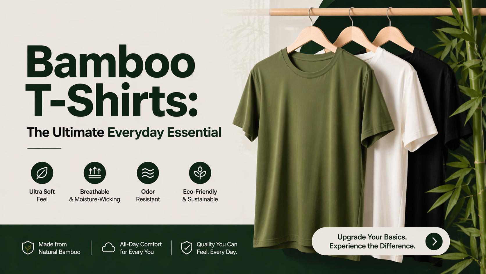 Bamboo T-shirts — the ultimate everyday essential, illustrated with bamboo grove