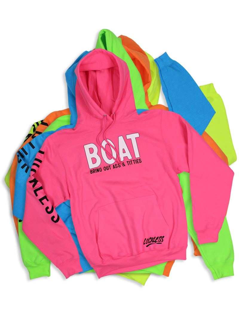 Luckless Outfitters Boat Hoodie — example of a country-style fleece hoodie used to demonstrate fit decisions