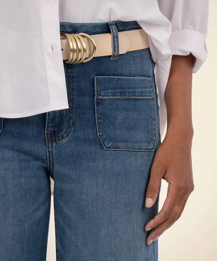 Kut from the Kloth high-rise wide-leg denim with patch pockets — KADOU BOUTIQUE