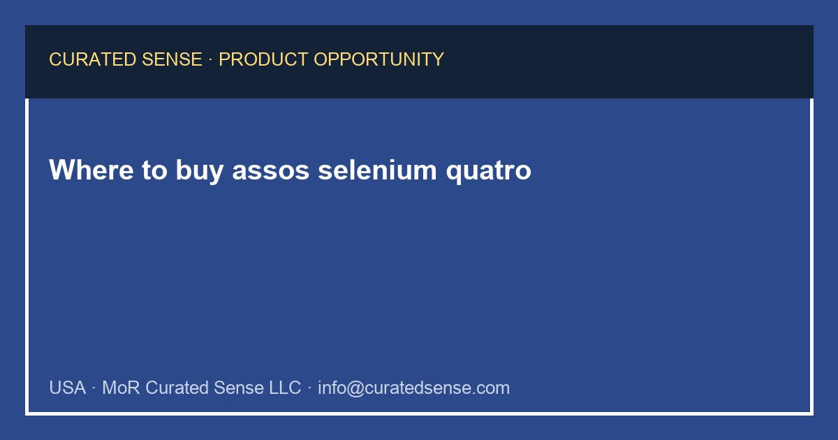 Where to buy assos selenium quatro — Curated Sense