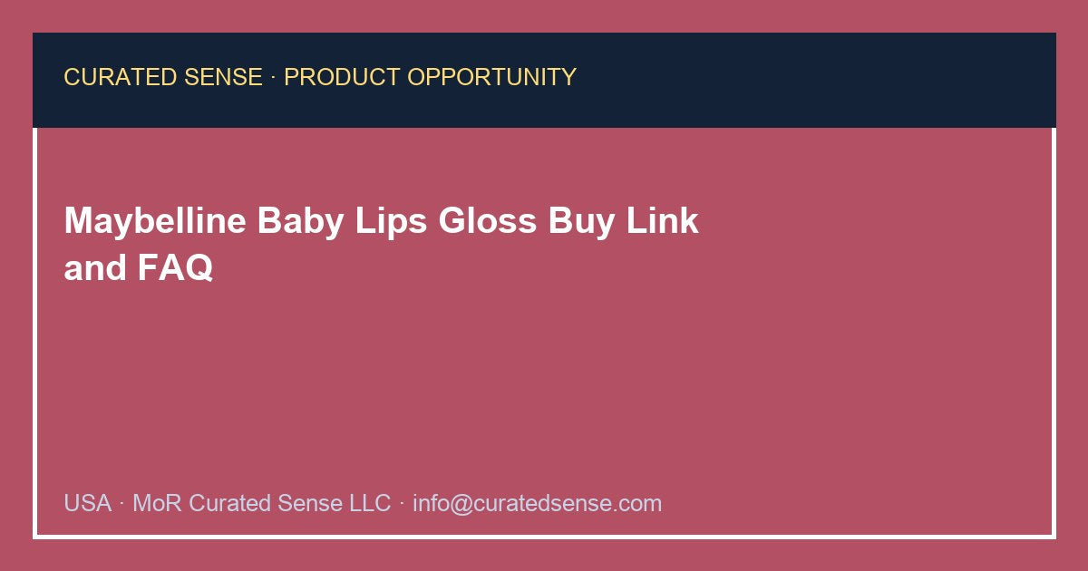 Maybelline Baby Lips Moisturizing Lip Gloss — Curated Sense