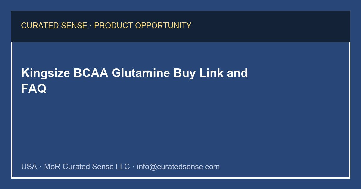 Kingsize BCAA + Glutamine 20 Sachets — Where to Buy — Curated Sense