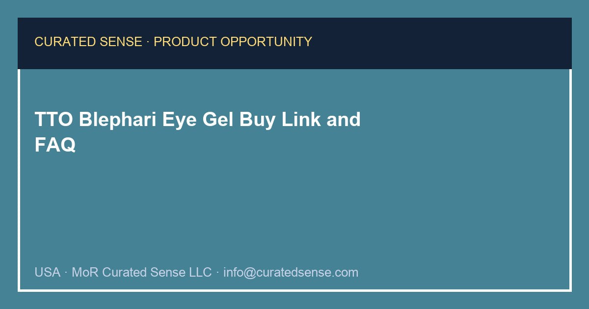 TTO Blephari Eye Care Gel — 0.68 fl oz — Curated Sense