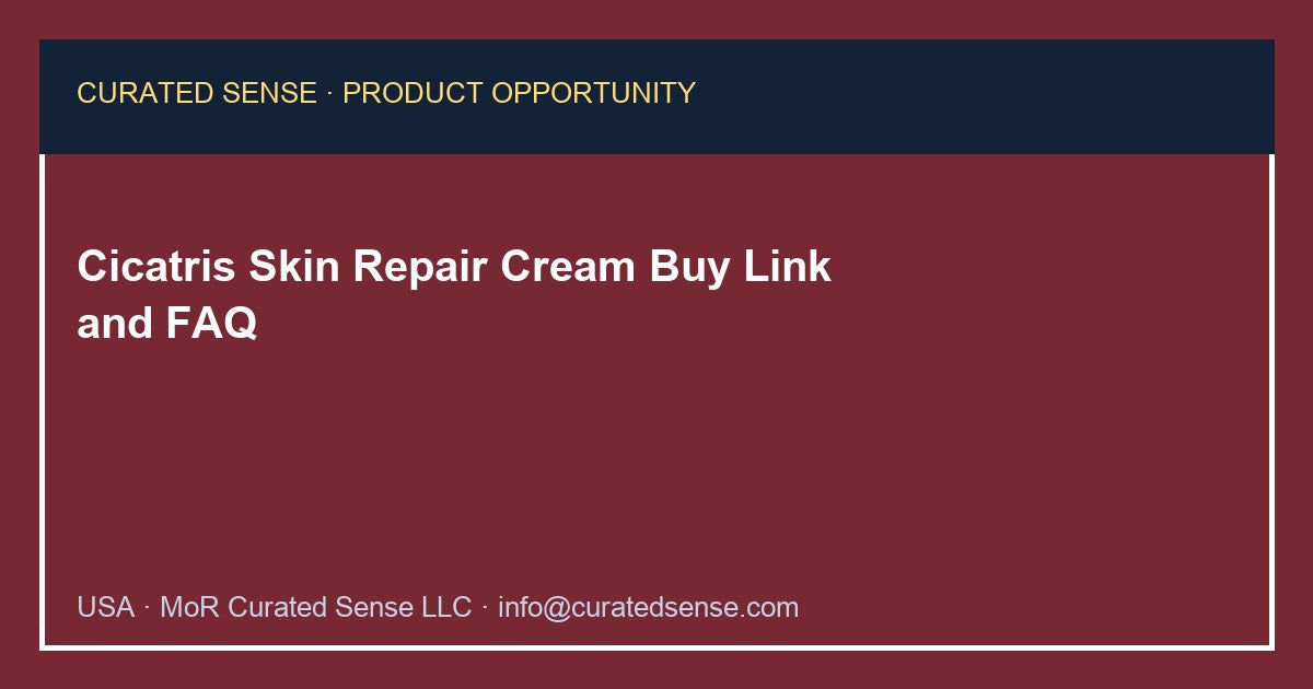 Cicatris Skin Repair Cream 50g — Where to Buy — Curated Sense