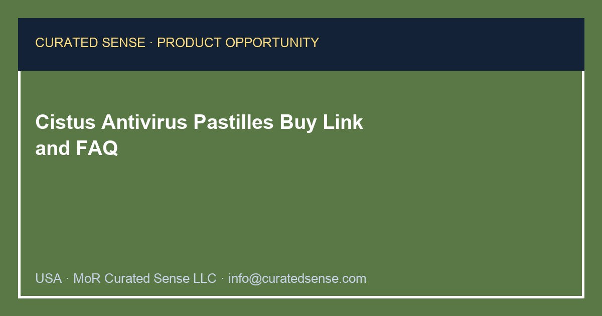 Cistus Antivirus Pastilles — Where to Buy — Curated Sense