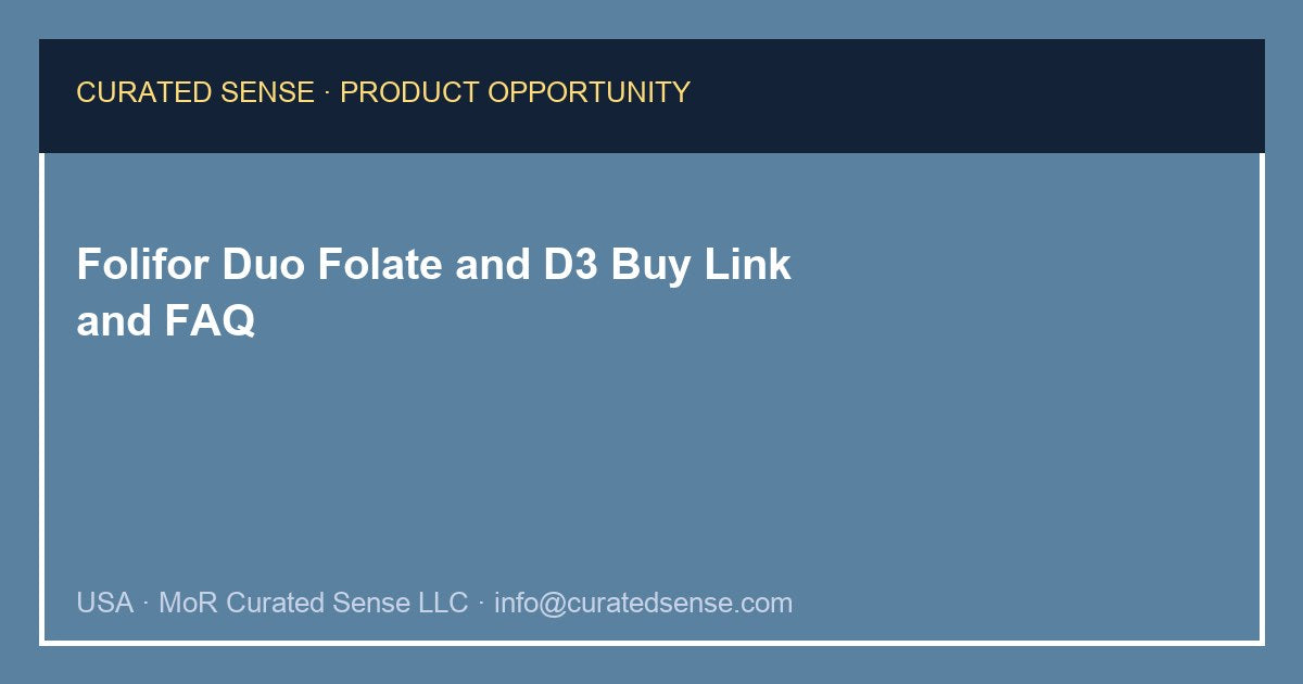New Life Folifor Duo — Folate and Vitamin D3 — Curated Sense