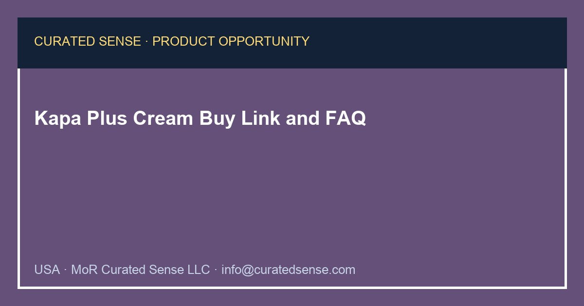 Kapa Plus Skin Care Cream 50 ml — Curated Sense