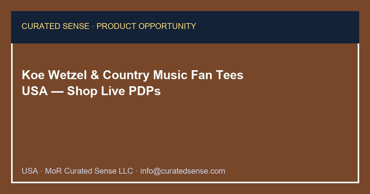 Koe Wetzel Country Music Fan Tee — Curated Sense