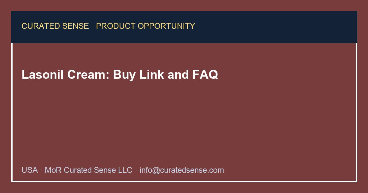 Lasonil Cream — Where to Buy — Curated Sense