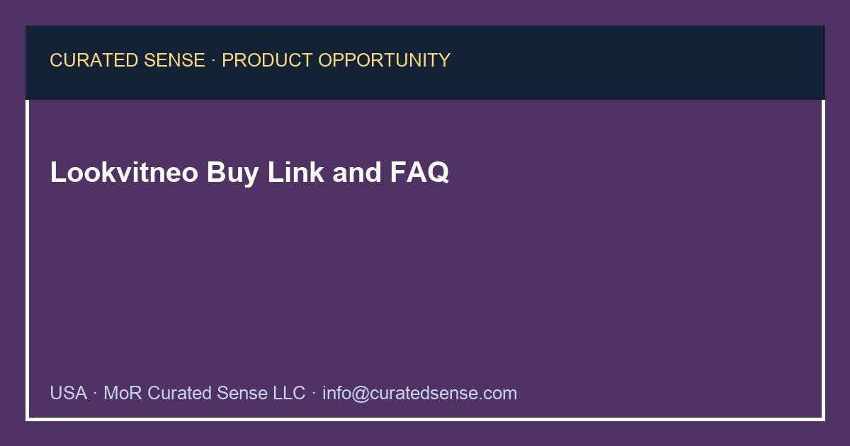 Lookvitneo Dietary Supplement — Where to Buy — Curated Sense