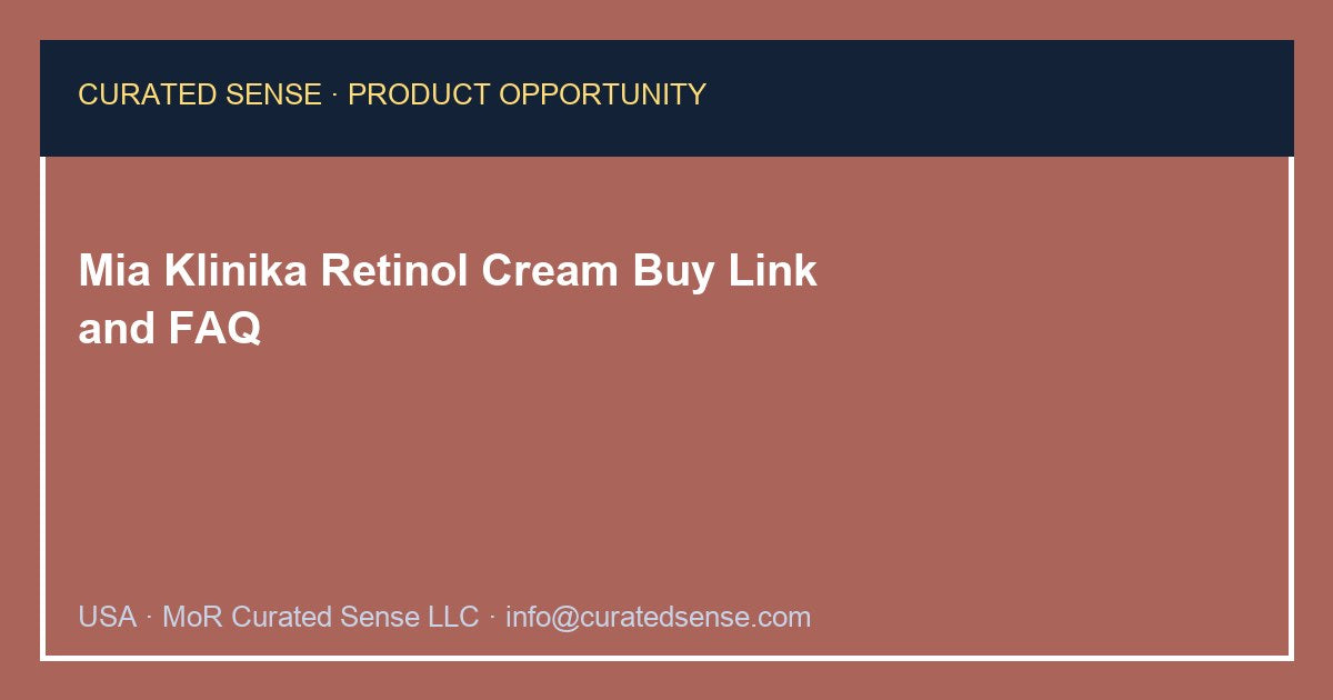 Mia Klinika Retinol and Collagen Cream — 1.69 fl oz — Curated Sense