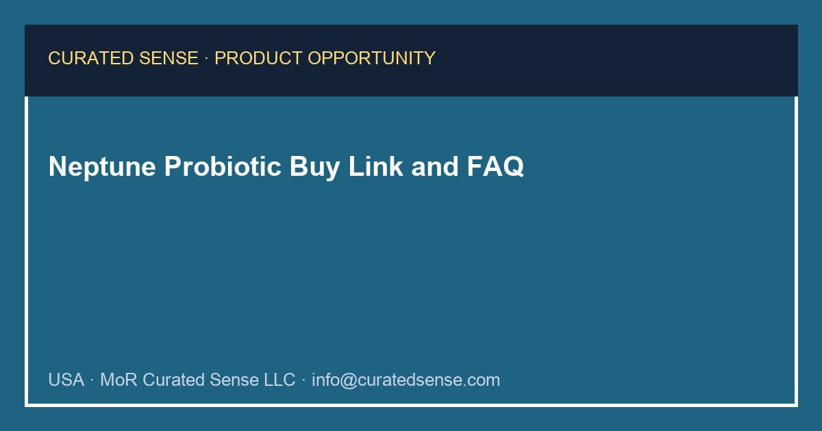 Neptune Probiotic — 30 Capsules — Curated Sense