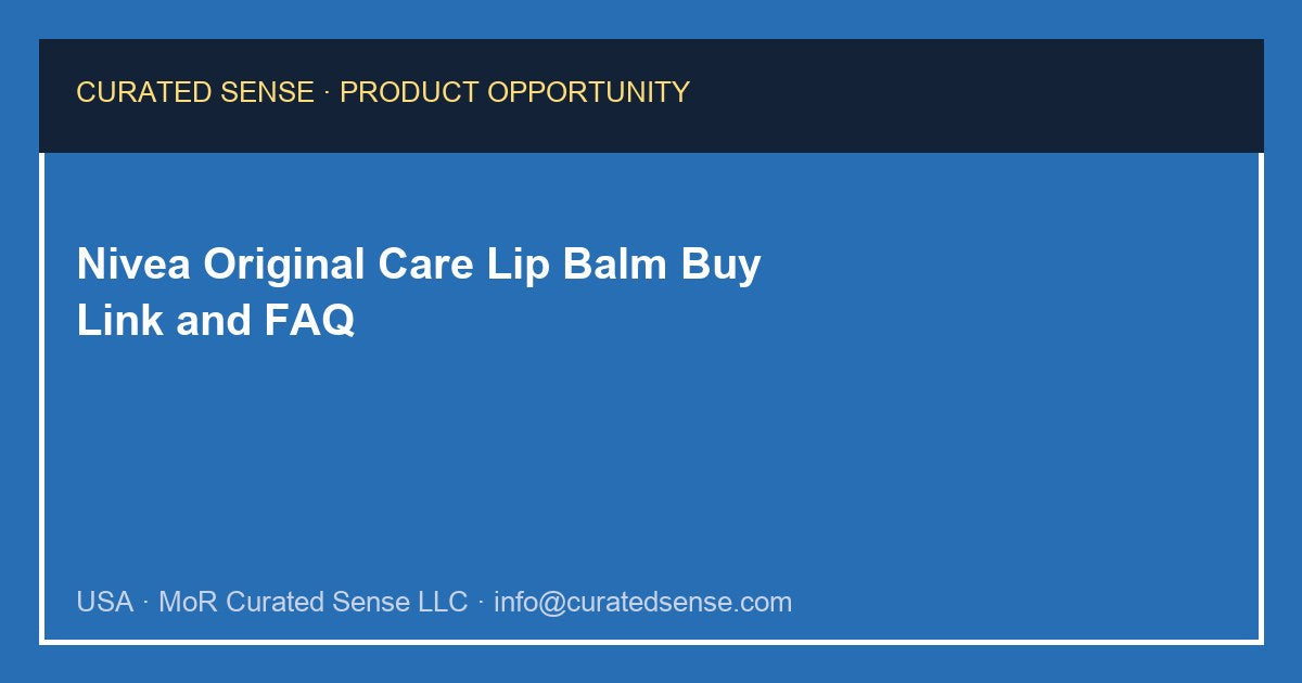 Nivea Original Care Lip Balm — Curated Sense