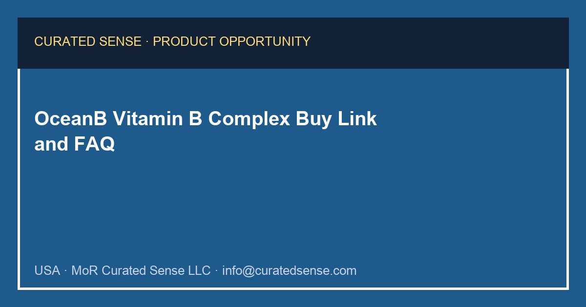 OceanB Vitamin B Complex 50 Capsules — Where to Buy — Curated Sense