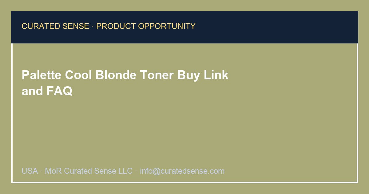 Palette Cool Blonde Hair Toner — 150 ml — Curated Sense