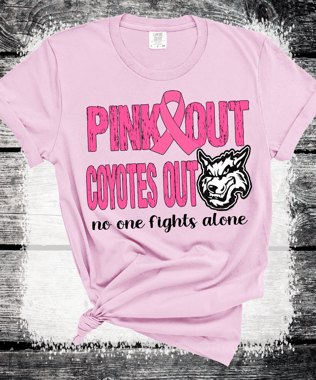Pink-Out Breast Cancer Awareness school spirit shirt — custom team design