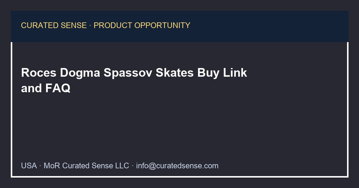 Roces Dogma Spassov Inline Skates — Where to Buy — Curated Sense