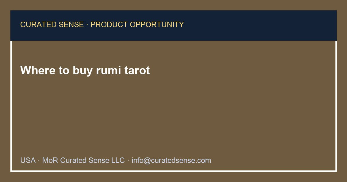 Where to buy rumi tarot — Curated Sense