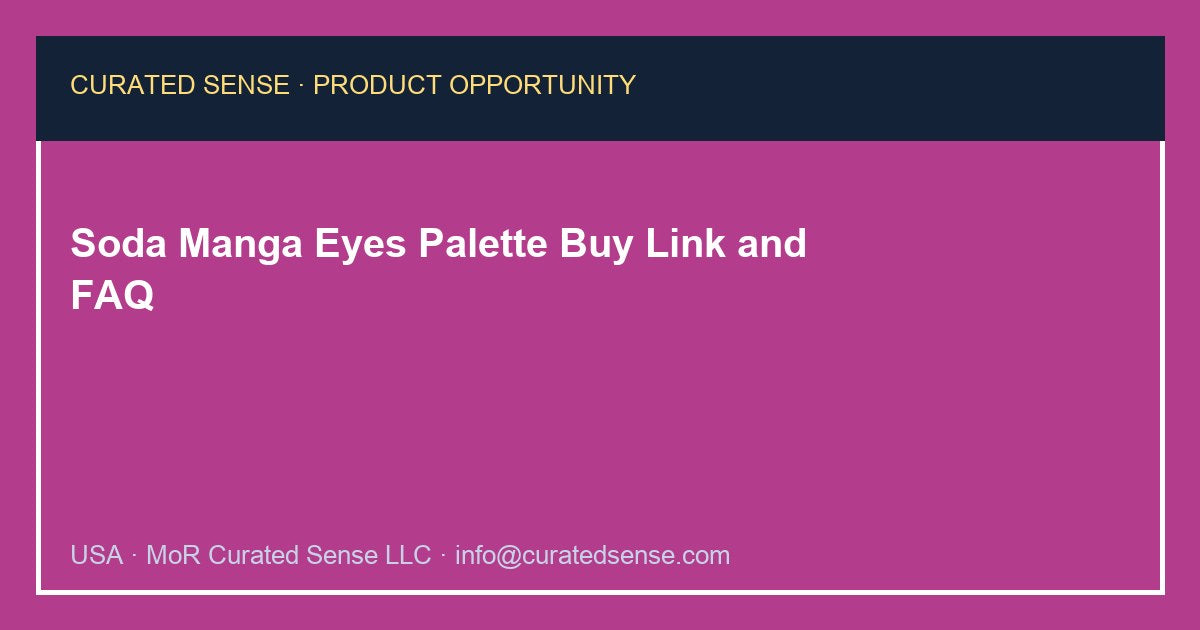 Soda Manga Eyes Palette 12 g — Where to Buy — Curated Sense