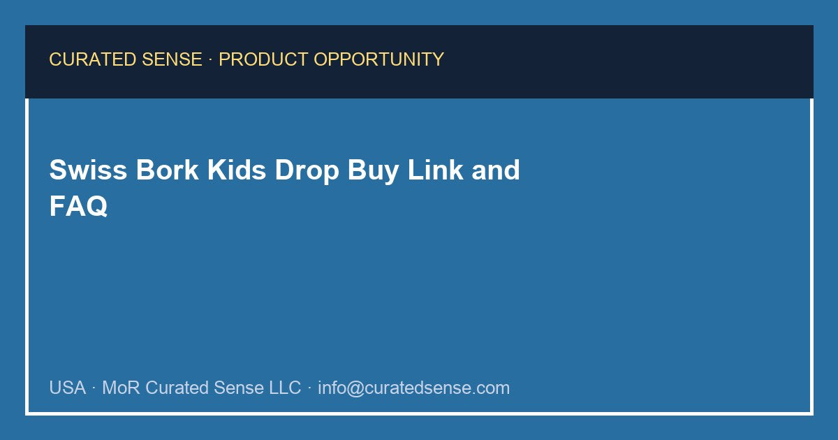 Swiss Bork Kids Probiotic Drop 10 ml — Where to Buy — Curated Sense