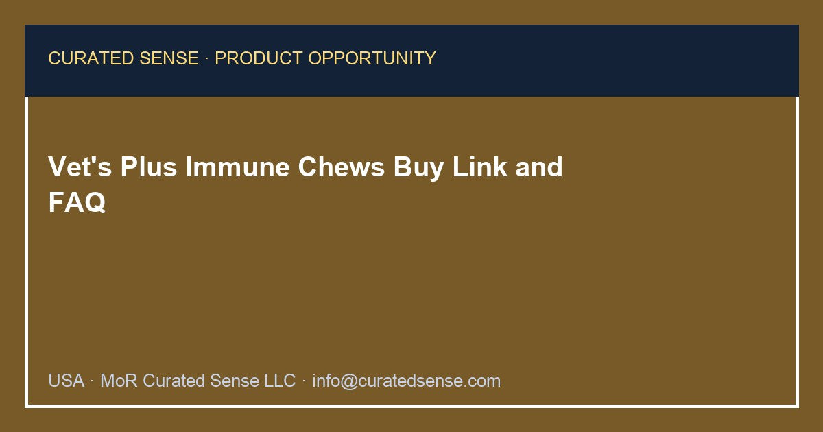 Vet's Plus Immune Chews for Dogs and Cats — Curated Sense