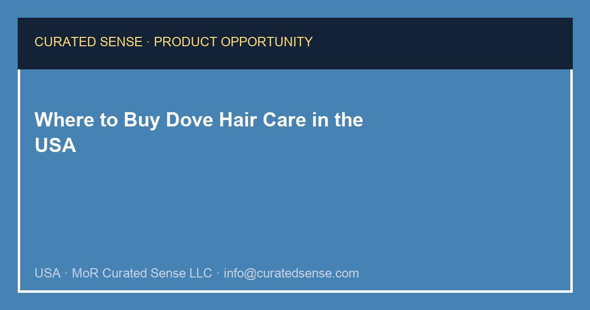 Where to Buy Dove Hair Care in the USA